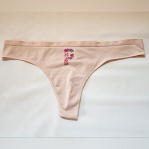 NWT VS PINK Floral Seamless Thong Women’s Size XL